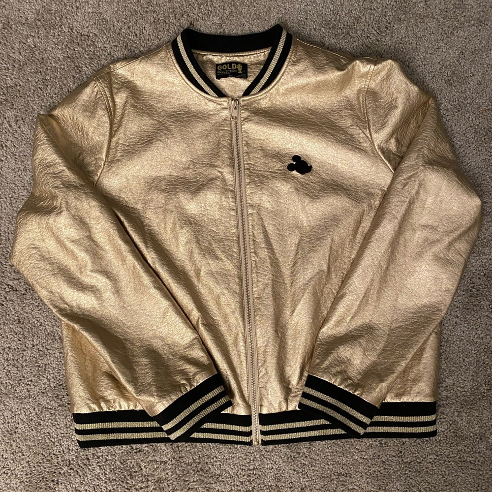Mickey Gold Leather Jacket XXL